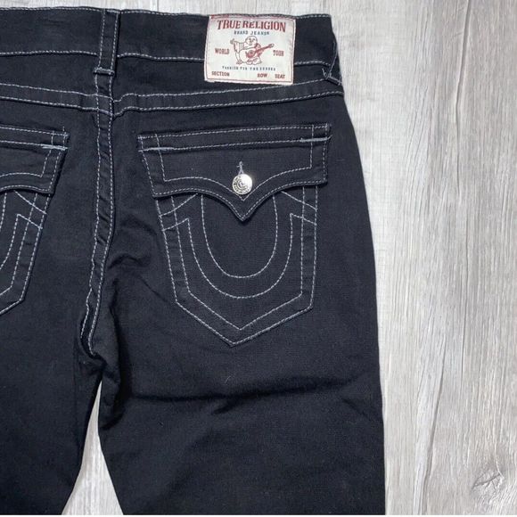 True Religion Mens size 36x32 Ricky Flap SN Relaxed Straight Jeans Black Denim - Picture 5 of 12